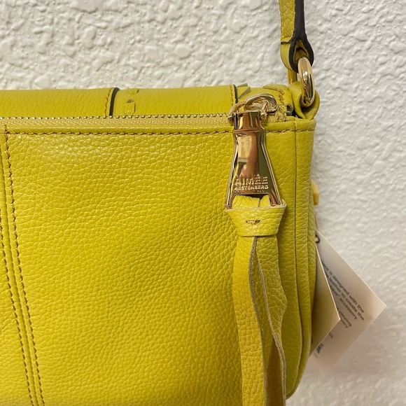 NWT Aimee Kestenberg Pebble Leather Yellow Crossbody Bag - Picture 6 of 13
